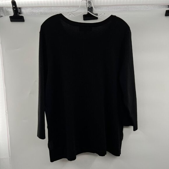 Jones New York Textured Striped Cardigan Button Up Black Size 1X - Picture 7 of 9